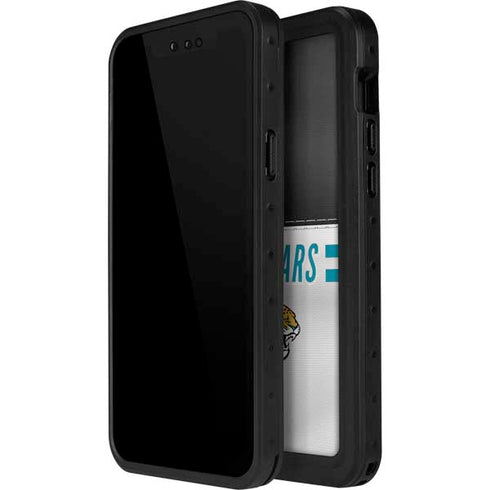 NFL Jacksonville Jaguars White Striped iPhone 15 Plus Waterproof Case